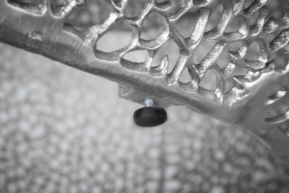 Filigraner Design Couchtisch ABSTRACT LEAF 80cm silber Handarbeit