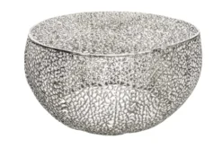 Filigraner Design Couchtisch ABSTRACT LEAF 80cm silber Handarbeit