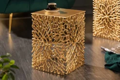 Filigranes Beistelltisch 2er Set ABSTRACT LEAF 45cm gold Handarbeit