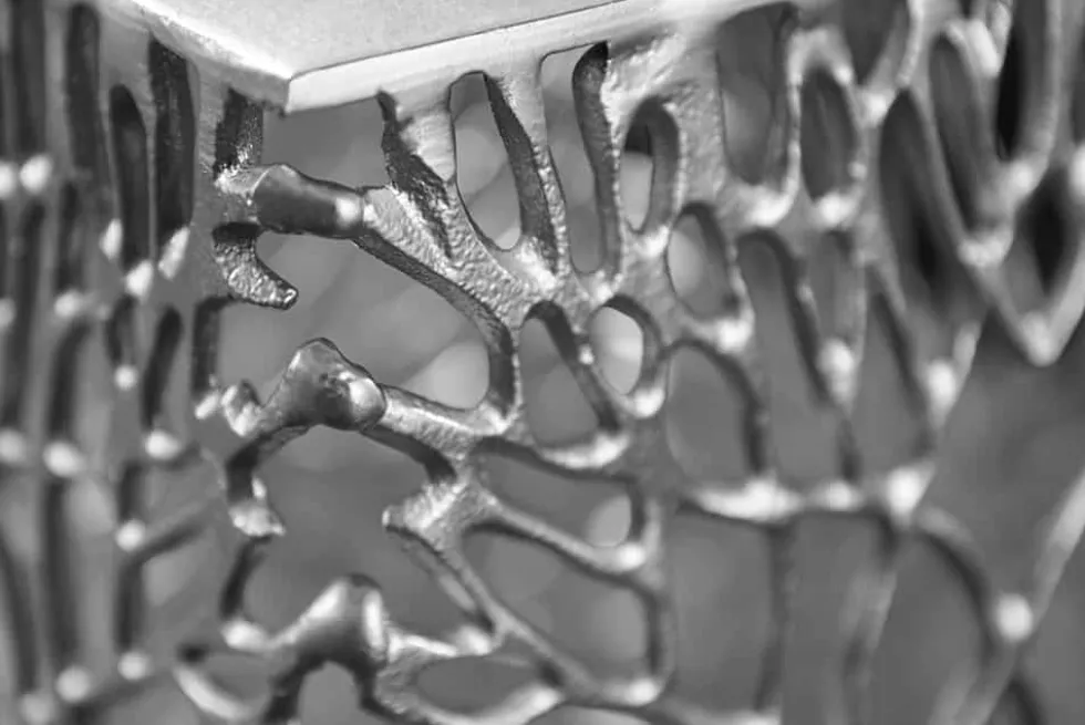 Filigranes Beistelltisch 2er Set ABSTRACT LEAF 45cm silber Handarbeit