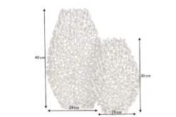 Filigranes Vasen 2er Set ABSTRACT LEAF 40cm silber Metall Handarbeit Blumenvase
