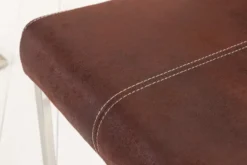 Freischwinger Stuhl SAMSON dark coffee Edelstahlrahmen mit Komfortgriff