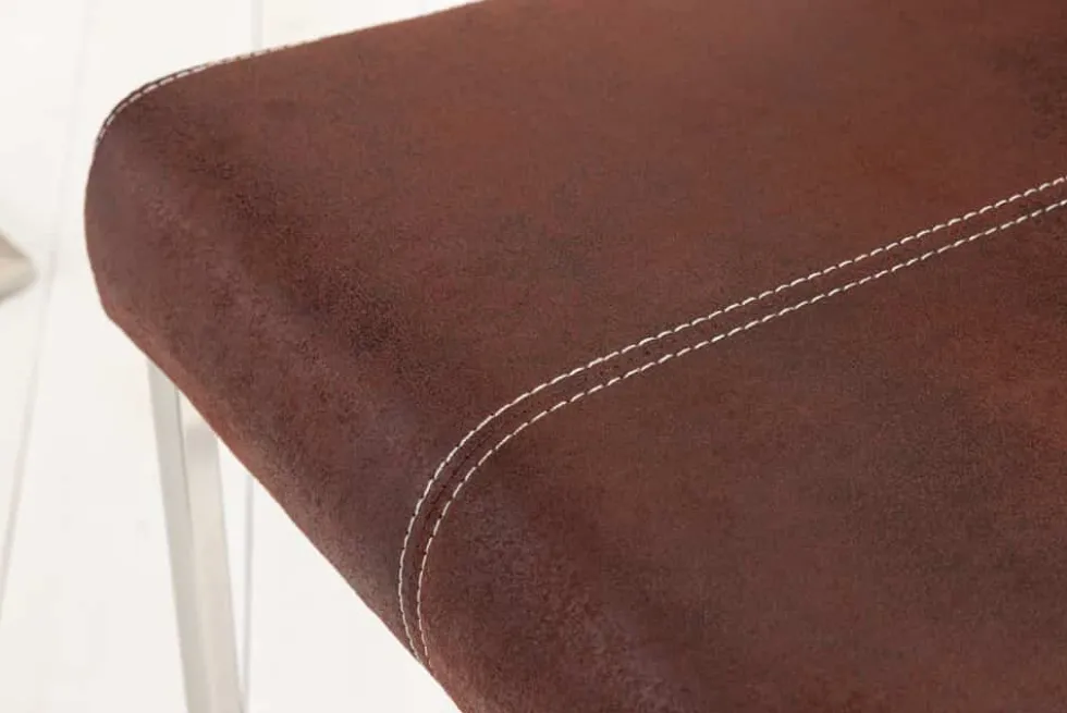 Freischwinger Stuhl SAMSON dark coffee Edelstahlrahmen mit Komfortgriff