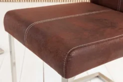 Freischwinger Stuhl SAMSON dark coffee Edelstahlrahmen mit Komfortgriff