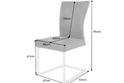 Freischwinger Stuhl SAMSON dark coffee Edelstahlrahmen mit Komfortgriff