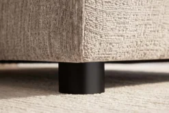 Großer Hocker SOHO 100cm beige Chenillestoff Polsterhocker mit Wellenunterfederung