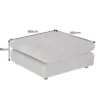 Großer Hocker SOHO 100cm grau Chenillestoff Polsterhocker mit Wellenunterfederung