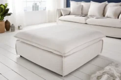 Großer Hussenhocker HEAVEN 100cm natur Leinenstoff