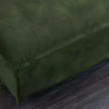 Großer Hussenhocker HEAVEN 100cm dunkelgrün Samt Landhausstil Sofahocker waschbarer Bezug