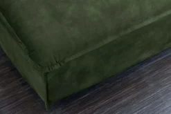 Großer Hussenhocker HEAVEN 100cm dunkelgrün Samt Landhausstil Sofahocker waschbarer Bezug