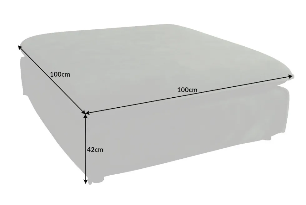 Großer Hussenhocker HEAVEN 100cm dunkelgrün Samt Landhausstil Sofahocker waschbarer Bezug