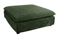 Großer Hussenhocker HEAVEN 100cm dunkelgrün Samt Landhausstil Sofahocker waschbarer Bezug