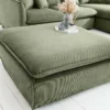 Großer Sitzhocker HEAVEN 100cm grün Cord Sofahocker abnehmbarer Bezug
