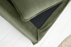 Großer Sitzhocker HEAVEN 100cm grün Cord Sofahocker abnehmbarer Bezug