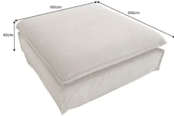Großer Sitzhocker HEAVEN 100cm grün Cord Sofahocker abnehmbarer Bezug