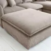 Großer Sitzhocker HEAVEN 100cm greige Cord Sofahocker abnehmbarer Bezug