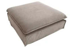 Großer Sitzhocker HEAVEN 100cm greige Cord Sofahocker abnehmbarer Bezug