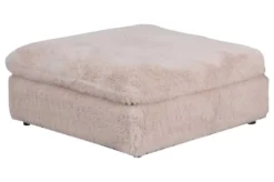 Großer Sitzhocker YETI 100cm beige sand Shaggy-Stoff langfloriger Plüsch Sofahocker