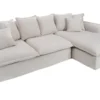 Großes Ecksofa HEAVEN 255cm natur beige Leinenstoff Federkern inkl. Kissen