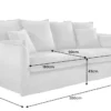 Großes 3-Sitzer Sofa HEAVEN 200cm champagner beige Bouclé Federkern Hussensofa