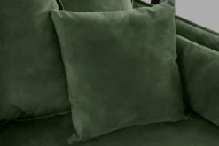 Großes 3-Sitzer Sofa HEAVEN 200cm dunkelgrün Samt Federkern waschbarer Bezug Hussensofa Couch