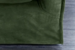 Großes 3-Sitzer Sofa HEAVEN 200cm dunkelgrün Samt Federkern waschbarer Bezug Hussensofa Couch