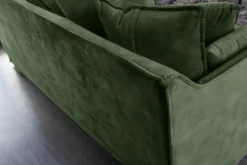 Großes 3-Sitzer Sofa HEAVEN 200cm dunkelgrün Samt Federkern waschbarer Bezug Hussensofa Couch