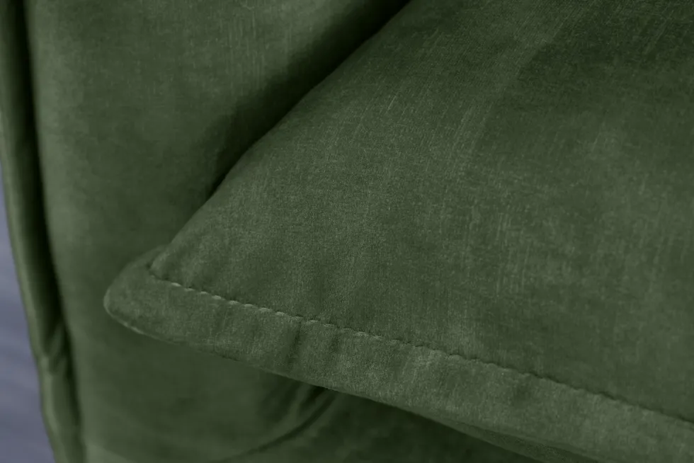Großes 3-Sitzer Sofa HEAVEN 200cm dunkelgrün Samt Federkern waschbarer Bezug Hussensofa Couch
