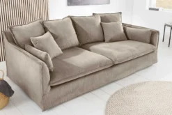 Großes 3-Sitzer Sofa HEAVEN 200cm greige Cord Federkern Hussensofa