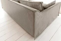 Großes 3-Sitzer Sofa HEAVEN 200cm greige Cord Federkern Hussensofa