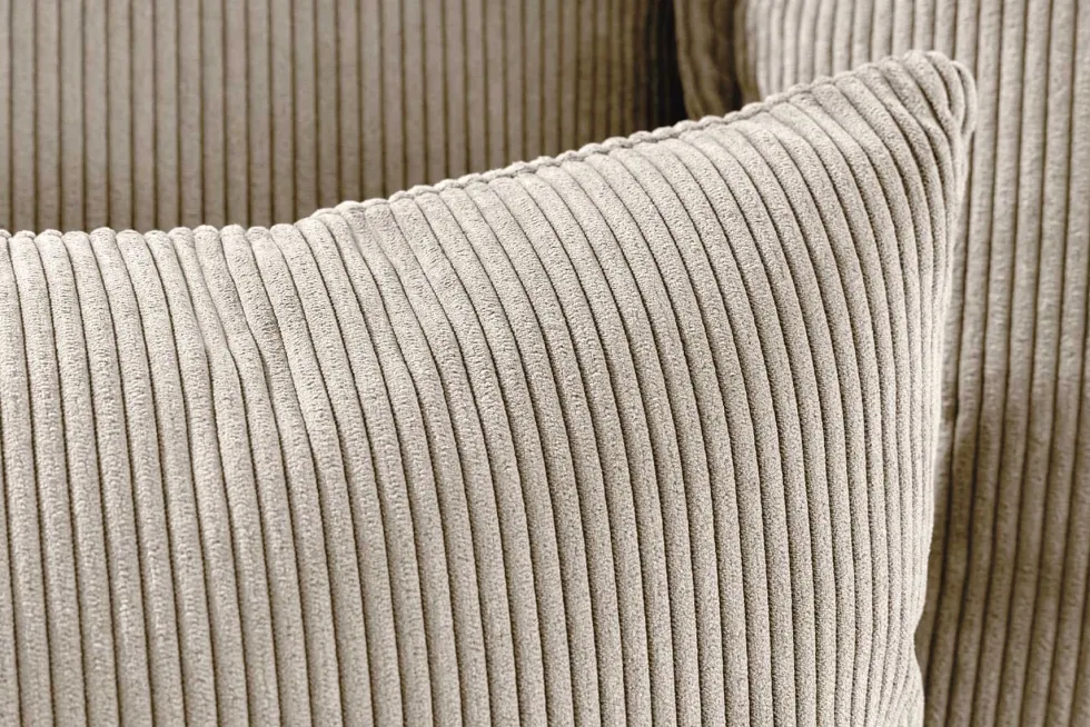 Großes 3-Sitzer Sofa HEAVEN 200cm greige Cord Federkern Hussensofa