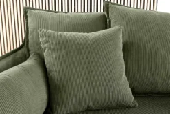 Großes 3-Sitzer Sofa HEAVEN 200cm grün Cord Federkern Hussensofa