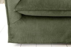Großes 3-Sitzer Sofa HEAVEN 200cm grün Cord Federkern Hussensofa