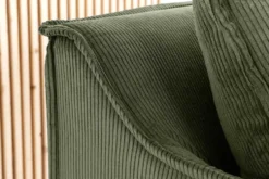 Großes 3-Sitzer Sofa HEAVEN 200cm grün Cord Federkern Hussensofa
