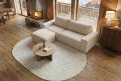 Großes Sofa LOFT 210cm champagner beige Chenille 3-Sitzer Couch Taschenfederkern