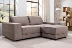 Großes Sofa LOFT 210cm taupe Vogue Velours Samt 3-Sitzer Couch Taschenfederkern