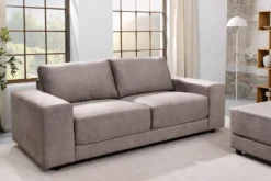 Großes Sofa LOFT 210cm taupe Vogue Velours Samt 3-Sitzer Couch Taschenfederkern