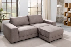 Großes Sofa LOFT 210cm taupe Vogue Velours Samt 3-Sitzer Couch Taschenfederkern