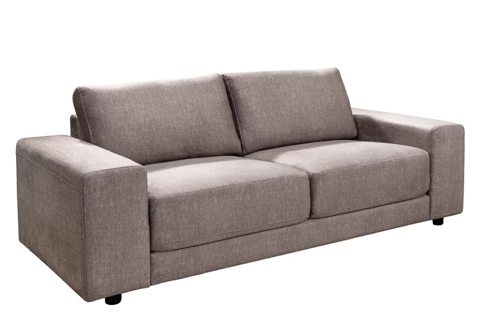 Großes Sofa LOFT 210cm taupe Vogue Velours Samt 3-Sitzer Couch Taschenfederkern