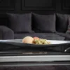 Handgearbeitete Deko Schale SILVER LEAF 60cm silber Aluminium