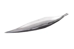 Handgearbeitete Deko Schale SILVER LEAF 80cm silber Aluminium