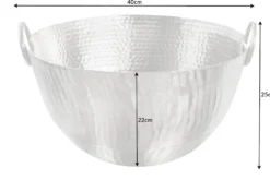 Handgearbeitete Deko Schale ORIENT 40cm silber Metall Hammerschlag Design