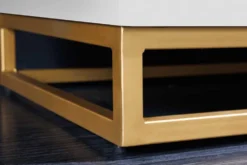 Handgearbeiteter Barschrank GOLDEN SUNSET 140cm weiß gold Mangoholz massiv