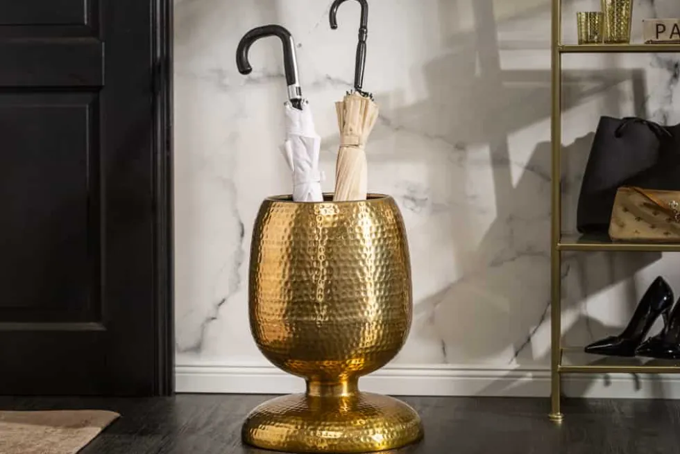 Handgearbeiteter Beistelltisch ORIENT 50cm gold Hammerschlag Design