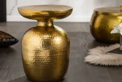 Handgearbeiteter Beistelltisch ORIENT 50cm gold Hammerschlag Design