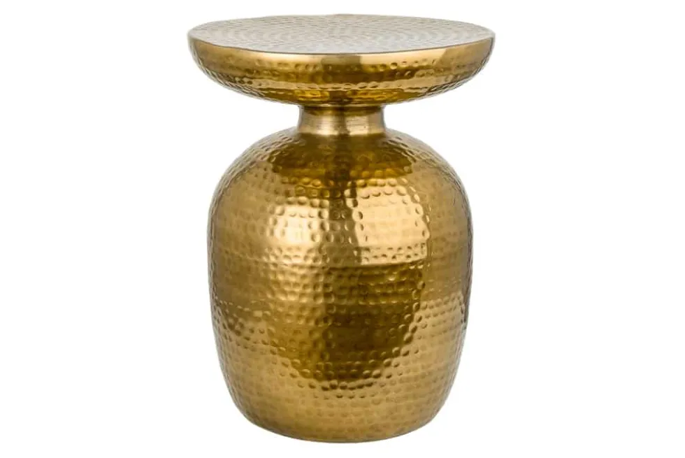 Handgearbeiteter Beistelltisch ORIENT 50cm gold Hammerschlag Design