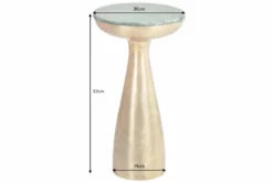 Handgearbeiteter Beistelltisch ELEMENTS 55cm gold grün Marmor rund