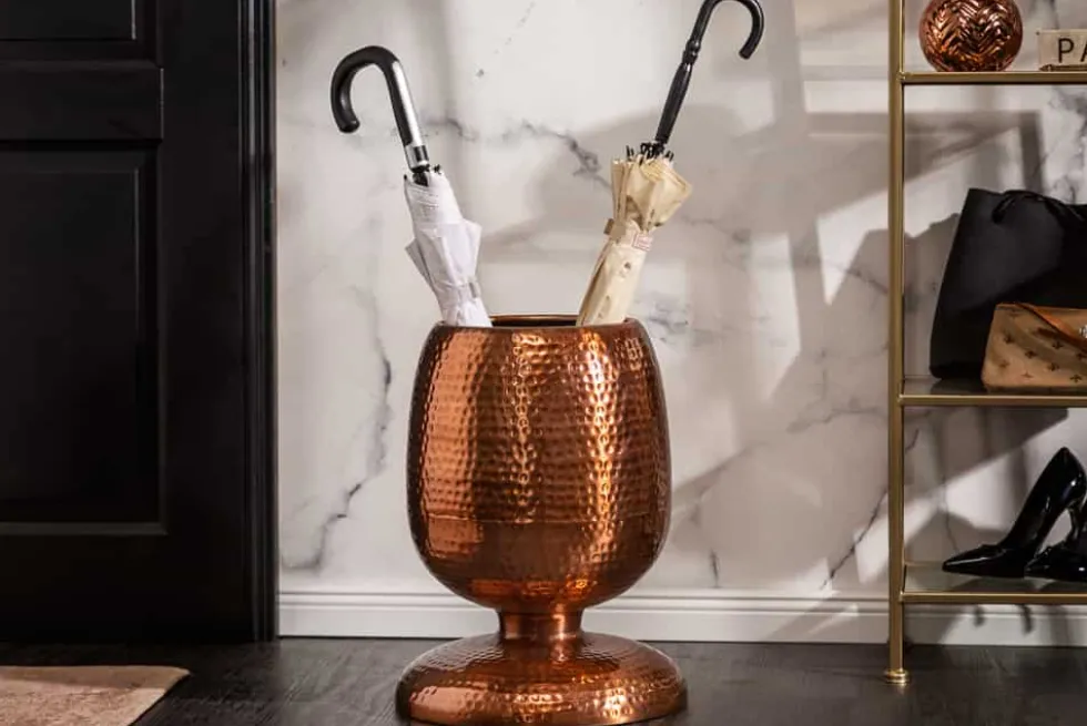 Handgearbeiteter Beistelltisch ORIENT 50cm kupfer Metall Hammerschlag Design rund