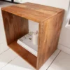 Handgearbeiteter Beistelltisch MAKASSAR 45cm natur Mangoholz Massivholz Nachttisch Regal