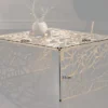 Handgearbeiteter Couchtisch ABSTRACT 60cm Alu gold im Gap Design